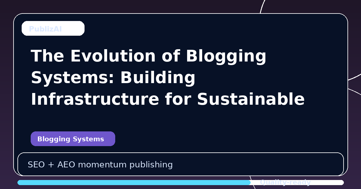 The Evolution of Blogging Systems: Building Infrastructure for Sustainable Growth