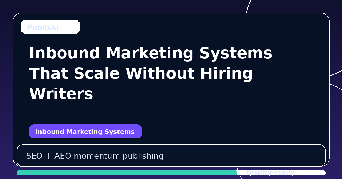 Inbound Marketing Systems That Scale Without Hiring Writers